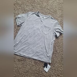 Light Gray V-Neck Pocket Tee